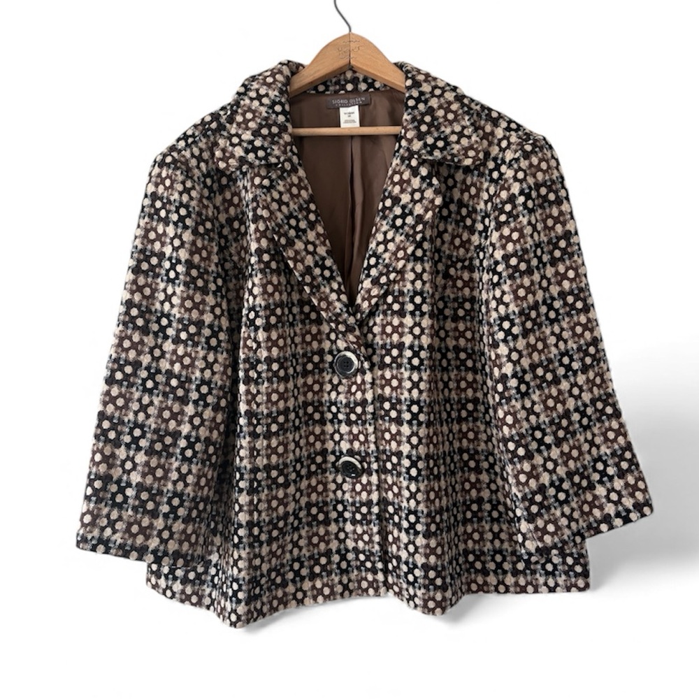 Sigrid Olsen Collection 100% Wool Jacquard Swing Jacket Women’s 3X